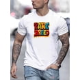 thumbnail image 1 of Cartoon Colorful Letter Graphic Print Men's Creative Top, Casual Short Sleeve Crew Neck T-shirt, Men's Clothing For Summer Outdoor, 1 of 4