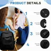 Aesthetic School Backpack Waterproof Black Bookbag College High School Bags Lightweight Travel Casual Daypack Laptop Backpacks for Men Women