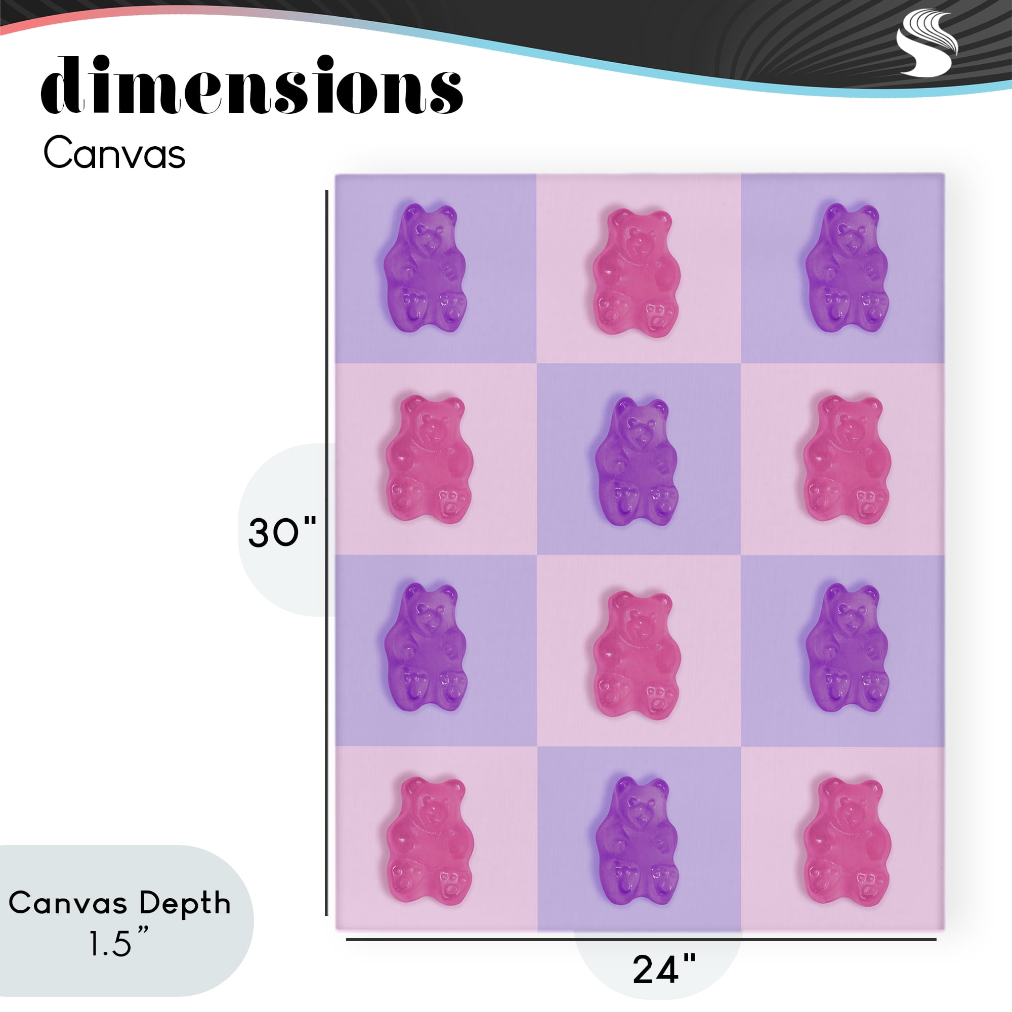 Stupell Industries Pink & Lilac Candy Bears Canvas Wall Art, design by LISH Creative