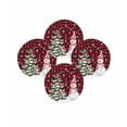 thumbnail image 7 of 13 Inch Round Placemats Set of 4, Christmas Non Slip Heat Insulation PP Table Mats, Snowman Tree Snowy Red Black Buffalo Plaid Washable Place Mats for Kitchen Dining Party Table Decor, 7 of 7