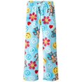 thumbnail image 2 of Up Past 8 Big Girls' Pajama Pants Plush Female 2T-16, Smiley Monkeys Blue, Size: 7, 2 of 3
