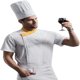 thumbnail image 5 of Gorro de chef alto, ajustable con elástico, ideal para hornear, cocinar, asar y hacer barbacoas, para adultos y niños, con parte superior de malla transpirable (blanco)., 5 of 5