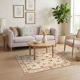 thumbnail image 3 of ODIKA 4'x6' Ultra-Soft Area Rug, Ivory Vintage Tug Ornate Vine Border Allover Scrolling Farmhouse None Washable, Bare feet friendly, Silk-Touch for Bedroom Home office, 3 of 7