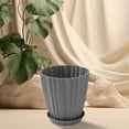 thumbnail image 6 of Green Plastic Flower Pots with Drainage Base - Balcony Vegetable Garden Planters, Small Bonsai Containers, Home Green Plant Pots, Durable Flower Pots for Indoor and Outdoor Use, 6 of 7