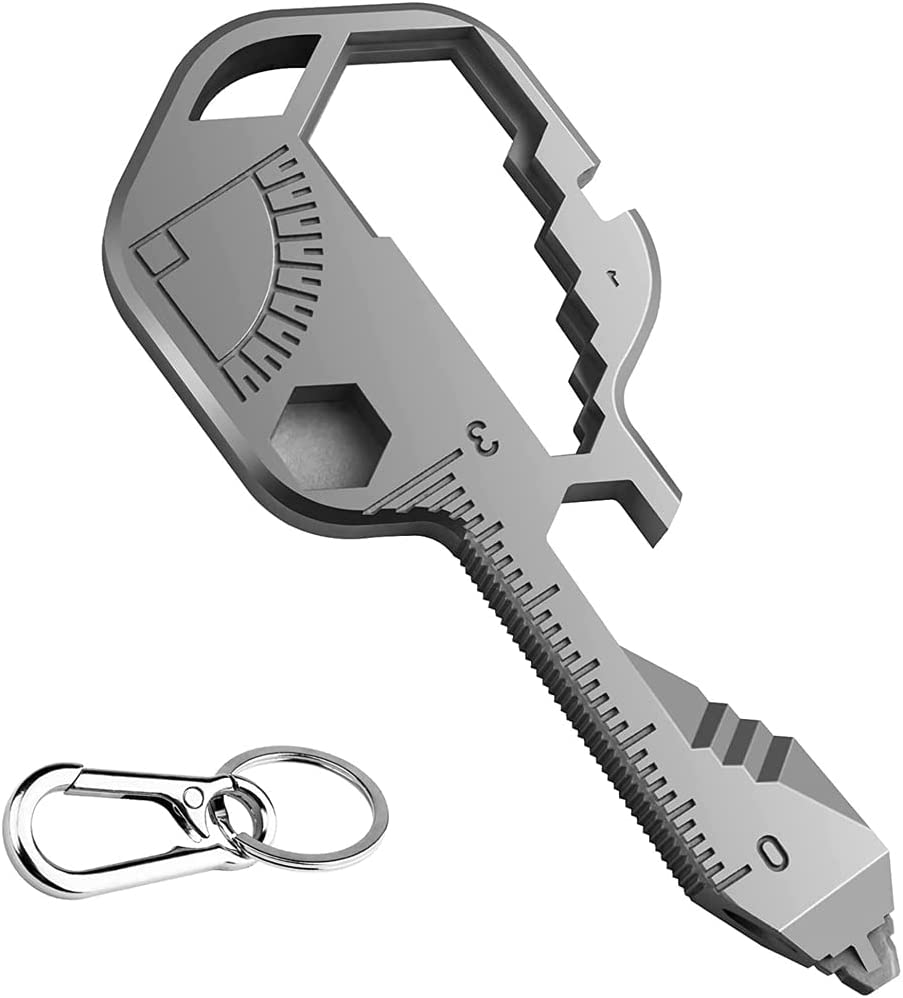 24 in1 Key Shaped Pocket Tool, Keychain Multitool with Key Chain