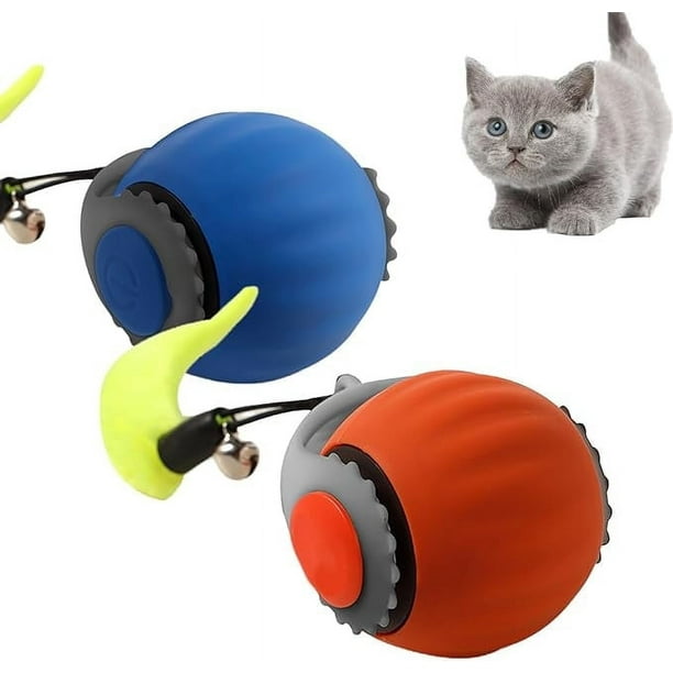 Juguete para gatos Speedy Tail 2.0: nueva pelota interactiva para gatos mejorada, pelota inteligente automática recargable (naranja y azul)