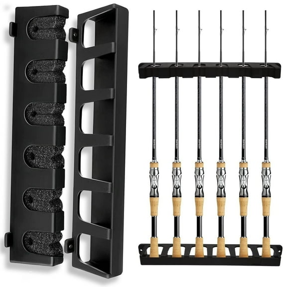 Vertical Fishing Rod Rack Holder Horizontal Wall Mount Boat Pole Stand Storage