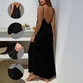 thumbnail image 2 of Kvture Backless Cami Dresses for Women Low Back Housedress Casual Flowy Maxi Dress Sleeveless Solid Open Back Sundress Black XXL, 2 of 9