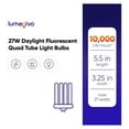 thumbnail image 7 of FML Lamp 27 Watt Replacement 6500K Daylight Fluorescent Quad Tube Light Bulb for Compatible Specialty Lighting Fixtures GX10q-4 4 Pin Base - 2 Pack, 7 of 7