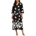 thumbnail image 2 of Ekouaer Women Zipper Robe 3/4 Sleeves Loungewear Dress Full Length Sleepwear Pockets Housecoat Nightgown Long Bathrobe, 2 of 5