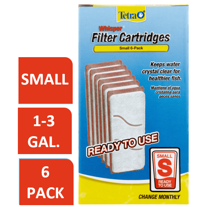 Tetra Whisper Replacement Carbon Aquarium Filter Cartridges, Sm 6 count