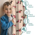 thumbnail image 3 of Dachshund and Floral Pink Pattern Insulated Teens Curtains Set Of 2, Bedroom Essentials, Toddler Room Decor 52x63in(132x160cm), 3 of 5