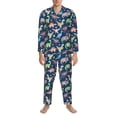 thumbnail image 3 of Fotbe Dinosaur Pattern Long Sleeve Pajama Set for Men,Sleepwear Set,2-piece Loungewear Set,Soft PJs Comfy Nightwear with Pockets-Medium, 3 of 7