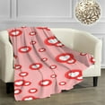 thumbnail image 6 of Taotanxi Valentine's Day Love Heart Throw Blanket, Lightweight Ultra Soft Flannel Blanket for Girlfriend Sweetheart, Pink Red Warm Cosy Fuzzy Throw Blanket for Sofa and Bed 30" x 40", 6 of 7