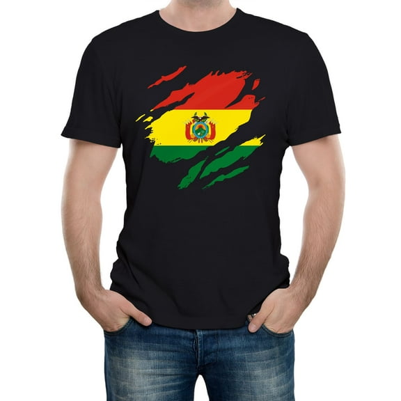 Torn Bolivia Flag Men's Graphic T-Shirt | Bolivian National Pride Tee