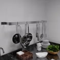 thumbnail image 4 of 48 in. Wall-Mounted Stainless Steel Single-Line Pot Rack, 4 of 6