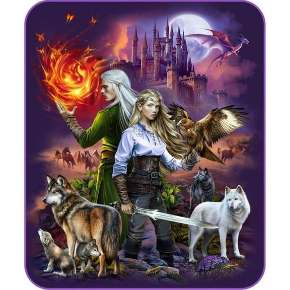 Elven Domain Fantasy 50" x 60" Faux Fur Throw Blanket