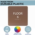 thumbnail image 2 of ADA CENTRAL SIGNS - 6" X6" Floor 6 Sign - ADA Compliant Tactile Graphics Grade 2 Braille Text Acrylic Wall Signs - Directional Assistance, Floor Number Safety for Office, school Hospital, Apartment, 2 of 7