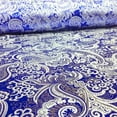 thumbnail image 4 of Metallic Paisley Silver Brocade Fabric 60" By Yard in Red Yellow White Purple Blue (Royal Blue / Silver), 4 of 4