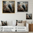 thumbnail image 4 of Designart "Heron at the Pond in Grey and Blue II" Animals Framed Wall Art Decor - Modern Grey Heron Bedroom Framed Canvas Wall Art, 4 of 6