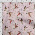 thumbnail image 3 of Soimoi Bird & Flowers PrintedCuddle Minky Fabric Sewing Fabric By The Yard 56 Inch WideDecorative Plush Soft Fabric Baby Garments Toys And Blankets-Light Pink, 3 of 5