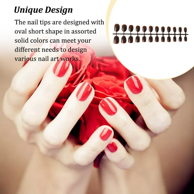 Maoww Art Delicate Removable Artificial Tips Extension Fingernails Fashion Wraps Manicure Tools Decoration for Girls Type 38