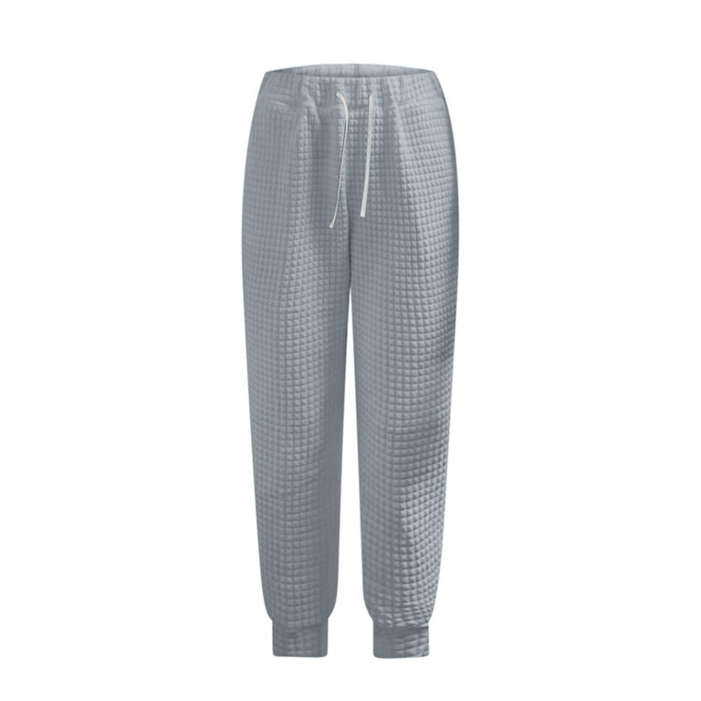 AherBiu Pajamas Pants for Women Lightweight Trackpants Sweatpants Elastic  High Waist Loungewear Trousers 