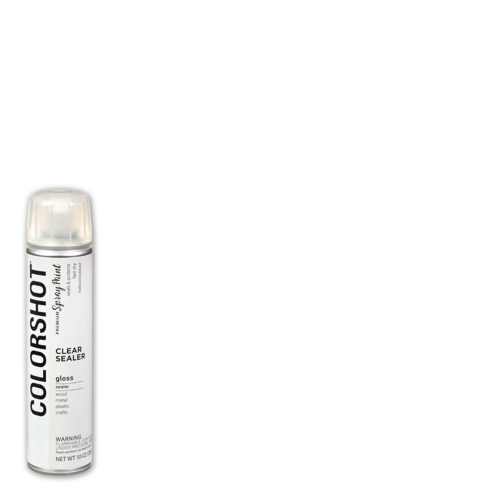 COLORSHOT Clear Sealer Gloss, 10 oz. 4 Pack, Fast-Drying Acrylic Paint, Indoor & Outdoor Use