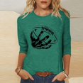 thumbnail image 2 of QATAINLAV T-Shirts Graphiques de Rugby pour Femmes Jour de Match 2025 Été Manches 3/4 Hauts Coupe Ample Décontractés Col Rond Blouses Tenues de Vacances 50 pour Cent de Rabais Ventes Aujourd'hui Vert TG, 2 of 5