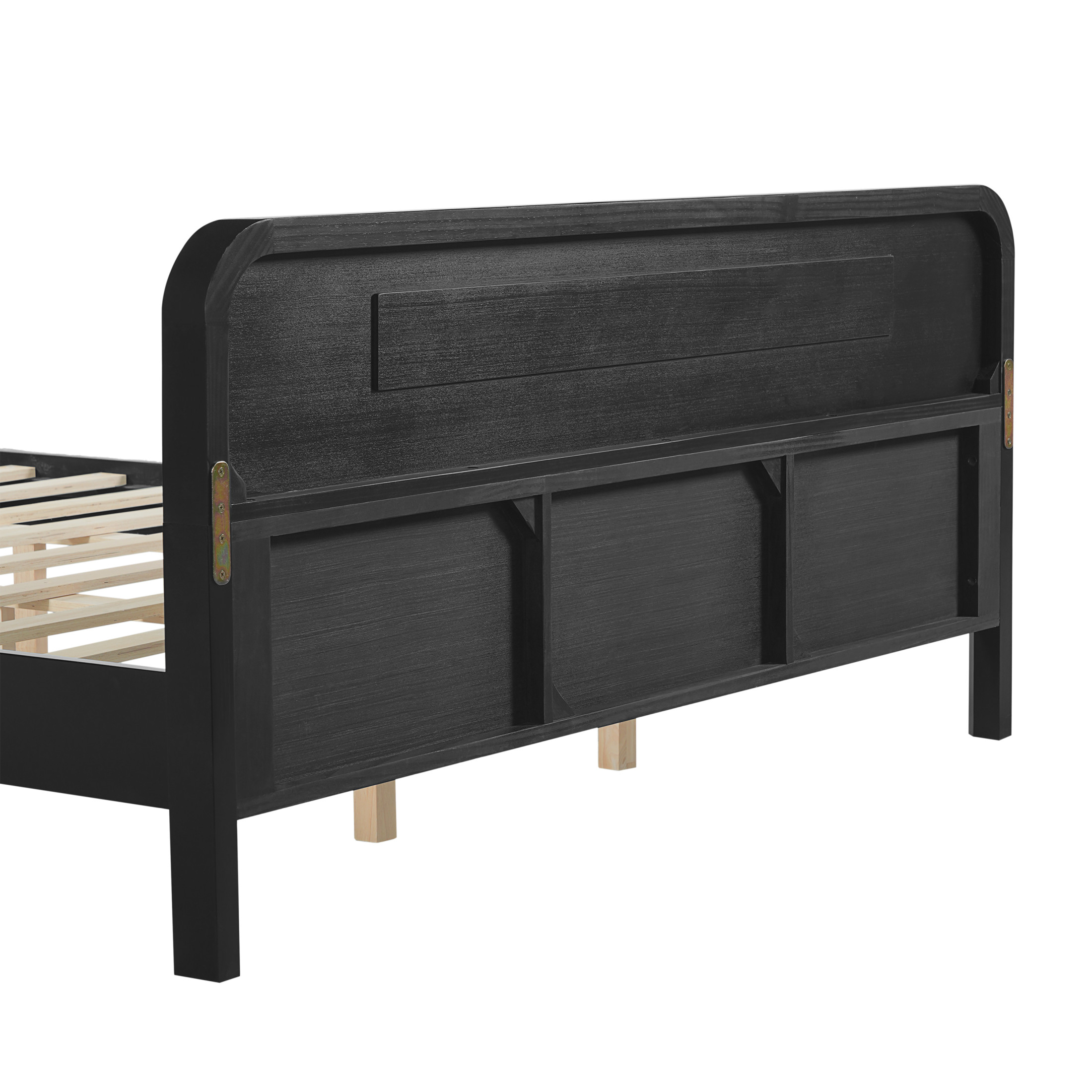 Christopher Knight Home Elegant Wooden Queen Size Bed Frame with Headboard, Black