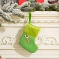 thumbnail image 6 of Monogram Christmas Stockings Green 7.9 Inch Hanging Faux Fur Initial Xmas Stockings for Xmas Tree Fireplace Home Indoor Decor, 6 of 9