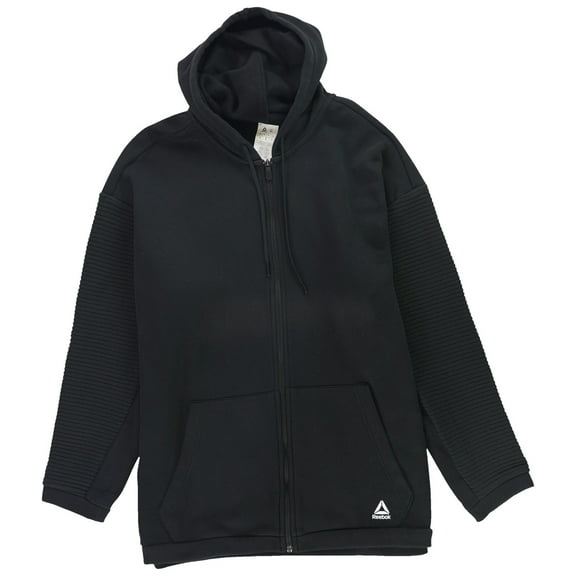 Reebok Mens Solid Fleece Hoodie Sweatshirt, Black, X-Large