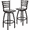 Cherry Wood Seat/Black Metal Frame, variant on Flash Furniture 2 Pack HERCULES Series Black Ladder Back Swivel Metal Barstool - Burgundy Vinyl Seat