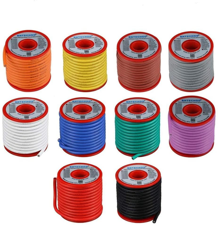 12 AWG Gauge Silicone Wire Spool Fine Strand Tinned Copper 25' each Red & Black 