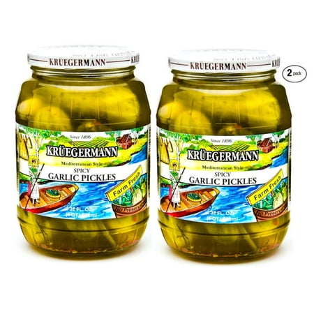 - Kruegermann Pickles Spicy Garlic Mediterranean Style 2 Pack (64 floz total)