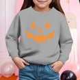 thumbnail image 2 of YDFCWXW Boys Girls Pumpkin Face Halloween Sweatshirt Long SLeeve Kids Toddler Tops (Grey, 2Y), 2 of 4