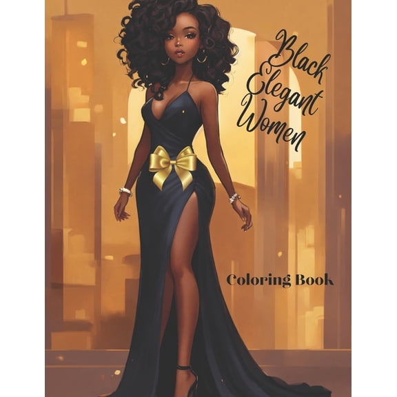 Black Elegant Women Coloring Book (Paperback)
