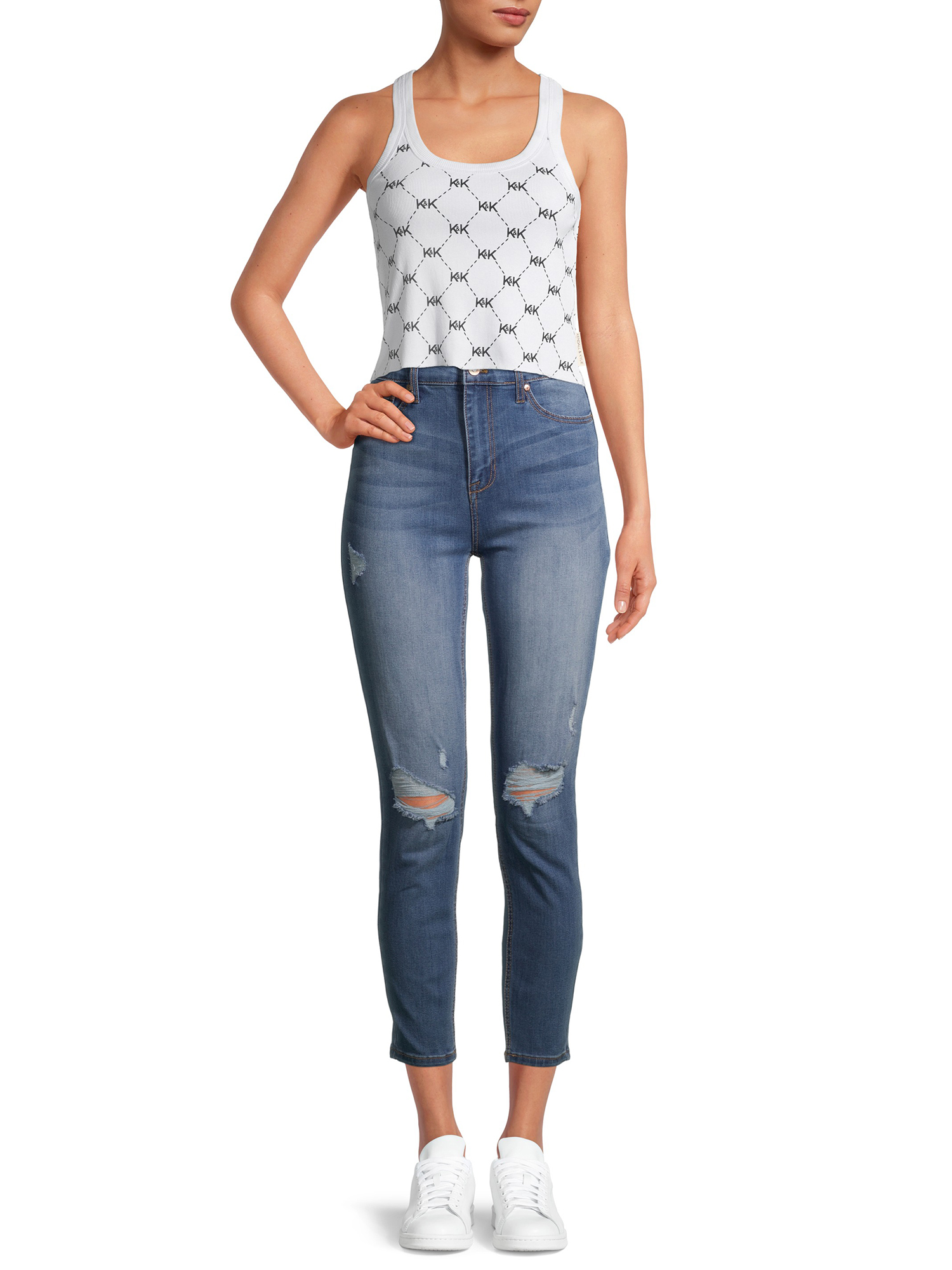 Kendall + Kylie Junior' Cropped Ribbed Layering Tank Top