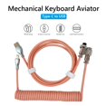thumbnail image 1 of Cable en espiral para teclado mecánico de 104 teclas, Cable tipo C, Cable de puerto Usb personalizado, Cable en espiral de aviador para accesorios de teclado para juegos Tan Jianjun unisex, 1 of 2