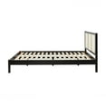 thumbnail image 4 of Pemberly Row Solid Wood Rattan Headboard Queen Bedframe - Black, 4 of 17