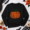 thumbnail image 3 of VNJQPG Women's Floral Pumpkin Graphic Long Sleeve Crewneck Fall T-Shirt(C3 - Black,L), 3 of 3