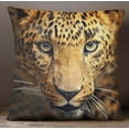 thumbnail image 2 of S4Sassy Decorative Brown Leopard Face Digital Print Pillow Case Cushion Cover -12 x 12 Inches, 2 of 4