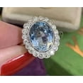 thumbnail image 2 of beryl_creation 2.00 Ctw Oval Cut Aquamarine Diamond Wedding Anniversary Engagement Band Ring 14K White Gold Plated 925 Sterling Silver 925 Sterling Silver -6.5, 2 of 4