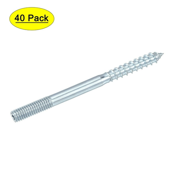 M6x18mm Hanger Bolts Carbon Steel Zinc Plated 40 Pack