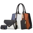 thumbnail image 1 of Bolsos de mano de cuero sintético a la moda para mujer, bolso de hombro, bolso con asa superior, conjunto de 4 Uds., 1 of 6