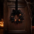 thumbnail image 4 of BUTASY Halloween Wreath for Front Door, Black Artificial Flower Wreath for Halloween Indoor Decorations Centerpiece Party Holiday Wall Home Decor, 4 of 6