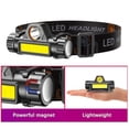thumbnail image 5 of Linterna frontal LED COB con imán, recargable por USB e impermeable, para exteriores., 5 of 5