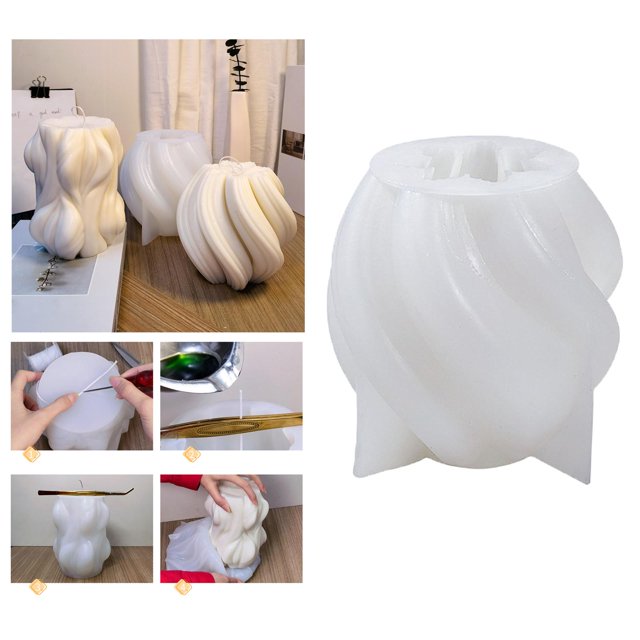 de de silicona artesanal, de geométrico, de jabón, de 3D, de pilar para en hogar, adornos de modelo Blanco A perfecl Molde de velas