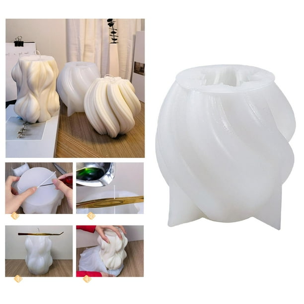 Handcraft Silicone Candle , Geometric Candle Soap 3D Candle Pillar Candle for Home Party Wedding Art Model Ornaments Blanco A Macarena Molde de velas