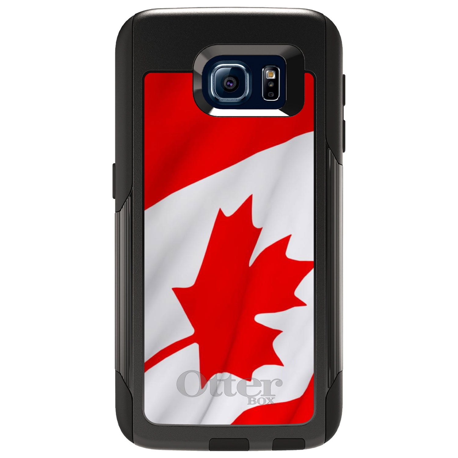 DistinctInk Custom Black OtterBox Commuter Series Case for Samsung Galaxy S6 Red...